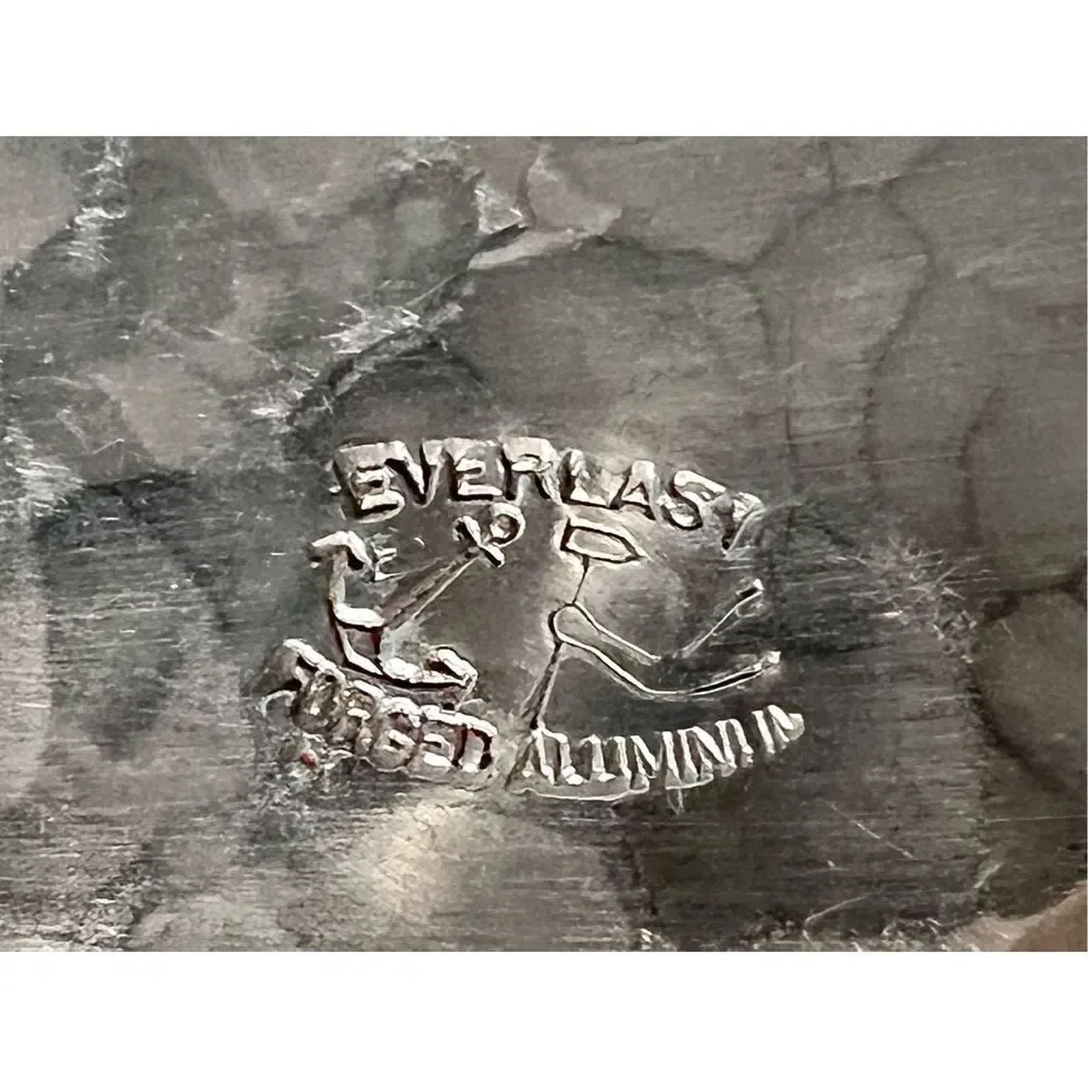 4 Vintage EVERLAST Forged Aluminum Floral Rose Dogwood Pattern Coasters MCM